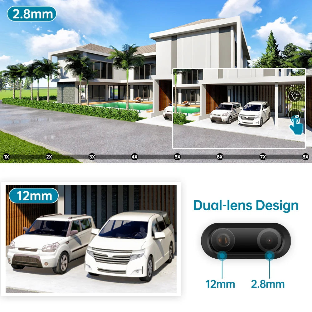 BESDER 8MP 4K PTZ IP Camera 8x Zoom Dual-Lens Human Detect CCTV Camera 4MP Smart Home Outdoor Wifi Surveillance Camera ICSEE APP