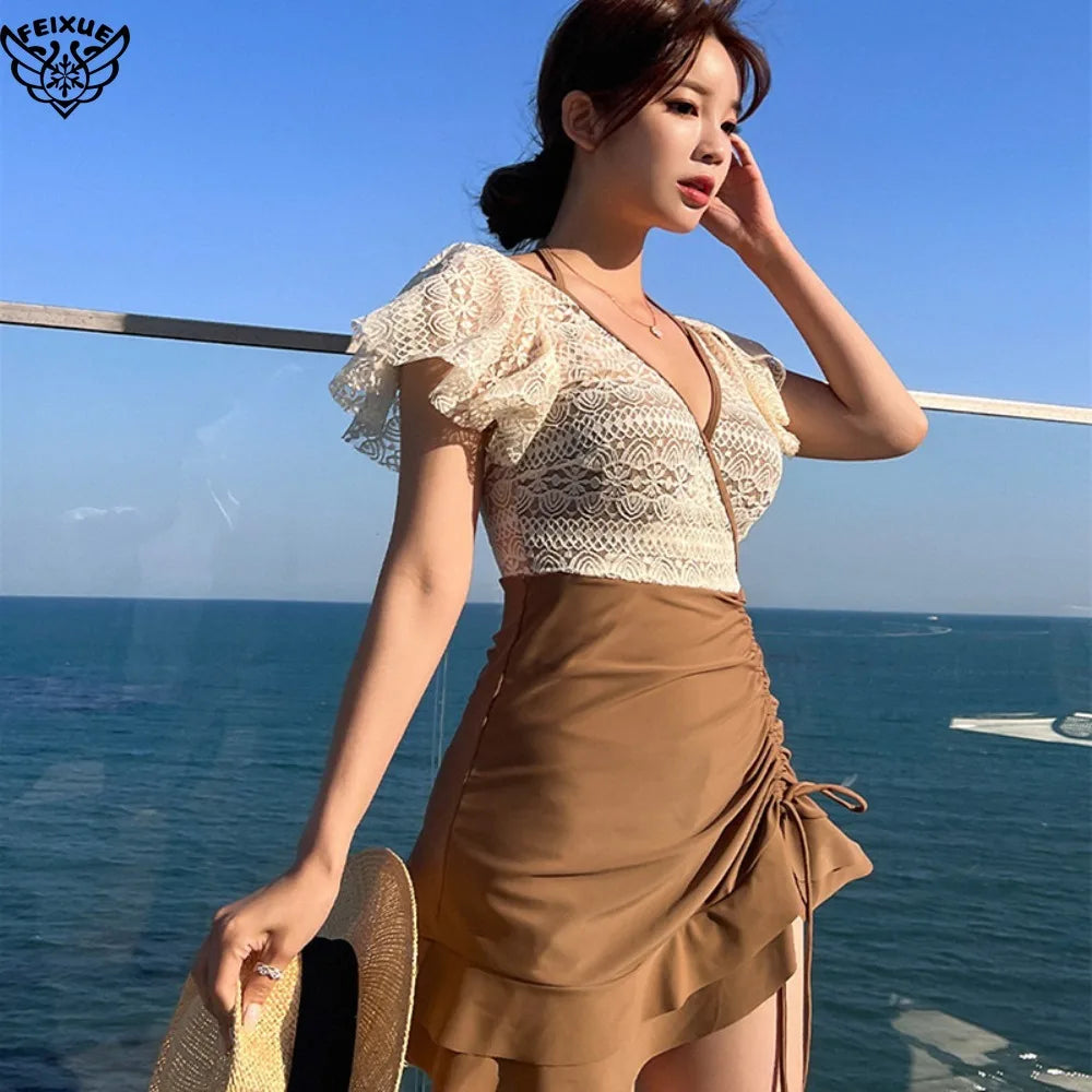 Retro Fre Sle Women's One-Piece Swimsuit Bikini for Vaion Thermal Spa Slimming Design Casual Swimwear Ort Sve Hot Spring Resort