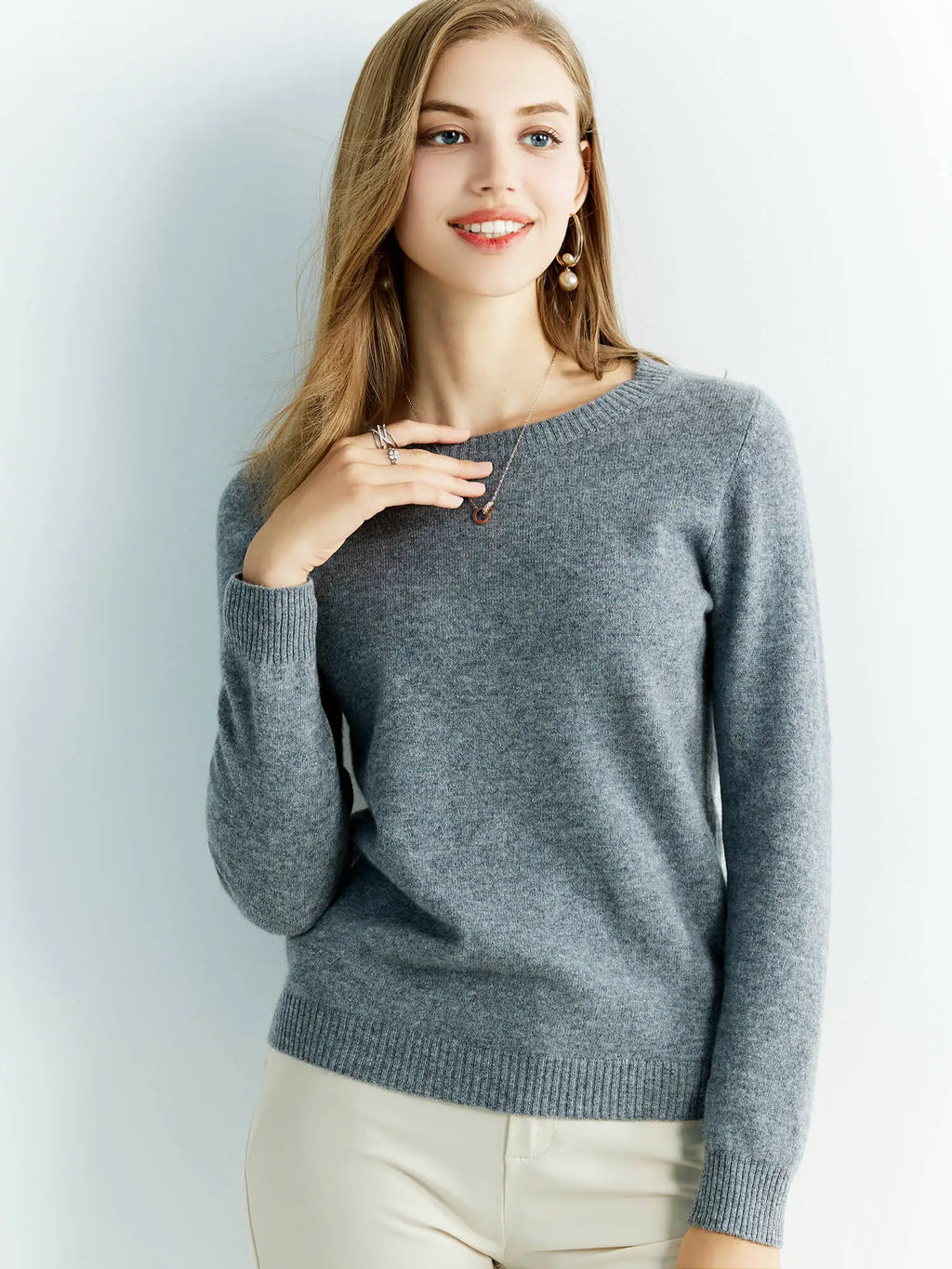 Knitwears Wool Sweaters 100% Merino Wool Knitted Cashmere Sweater Women Spring O-Neck Knit Pullovers Jumpers Clothing Top Female