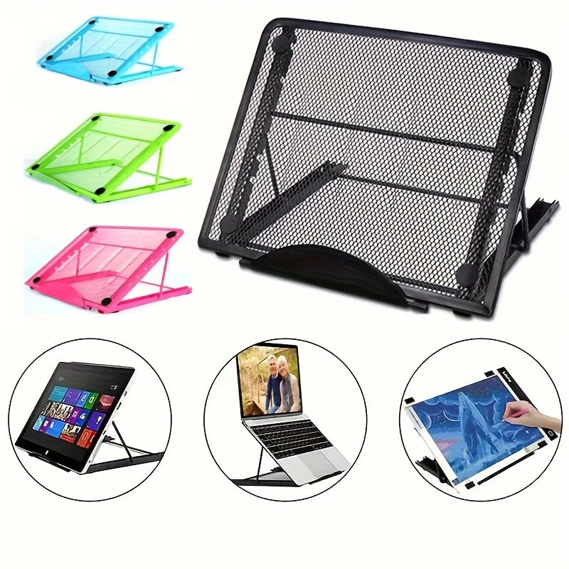 1 adjustable metal laptop folding stand base, foldable light box light stand, adjustable.