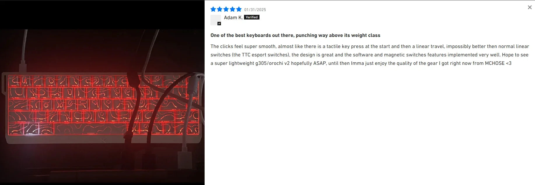 MCHOSE ACE68 Magnetic Keyboard 0.125ms 128K Sampling Rate Wired Mechanical ACE60 Pro for Gaming 0.01mm RapidTrigg 8000Hz SOCD/Rs