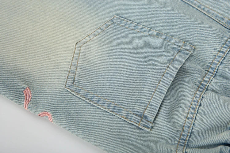 Autumn Kids Child Straight Jeans with Bows on The Side for Teens Girls Fashion Loose Fit Denim Pants Child Casual Jeans Trousers