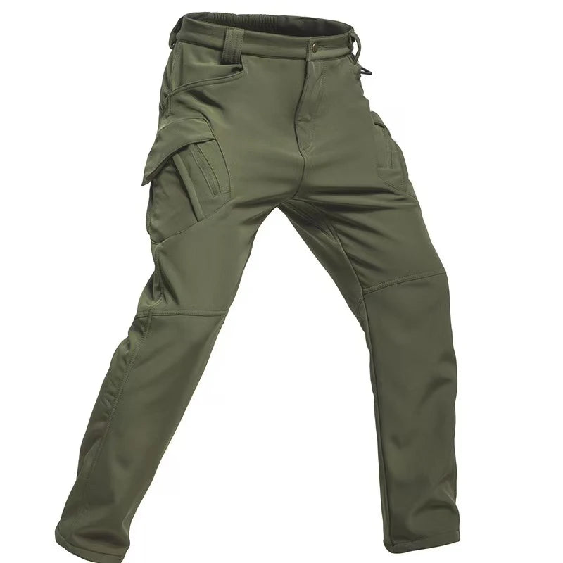 Men's City Cargo Autumn Winter Fleece Softshell Hiking Pants Fishing Climbing Trekking Casual Hunting Camping Trousers M-5XL