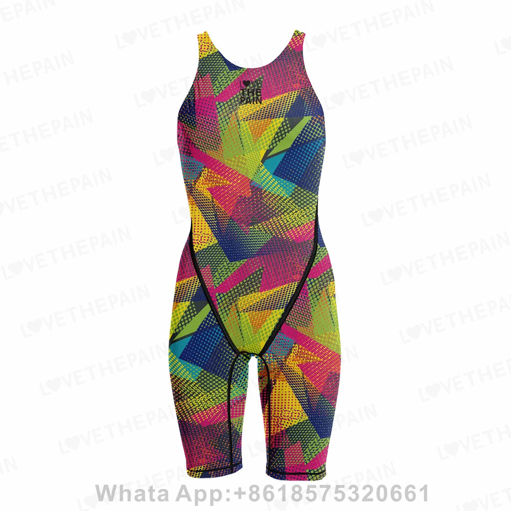 Competition Training Swimwear Tech Suits Neck To Knee Tech Suits Women Open Back Comfort Straps Swimsuit Jumpsuit Swimsuit 2023
