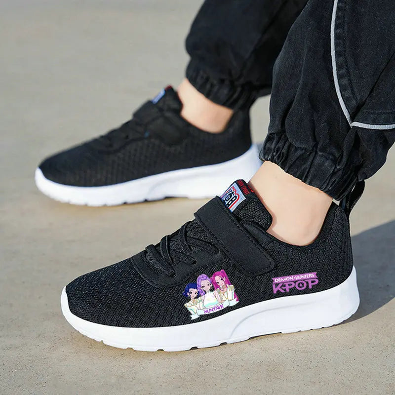 New KPop Demon Hunters Children's Sneakers Mesh Casual Sport Basketball Shoes Girls Gift Kids Shoes Student Outdoor Shoes 28-40