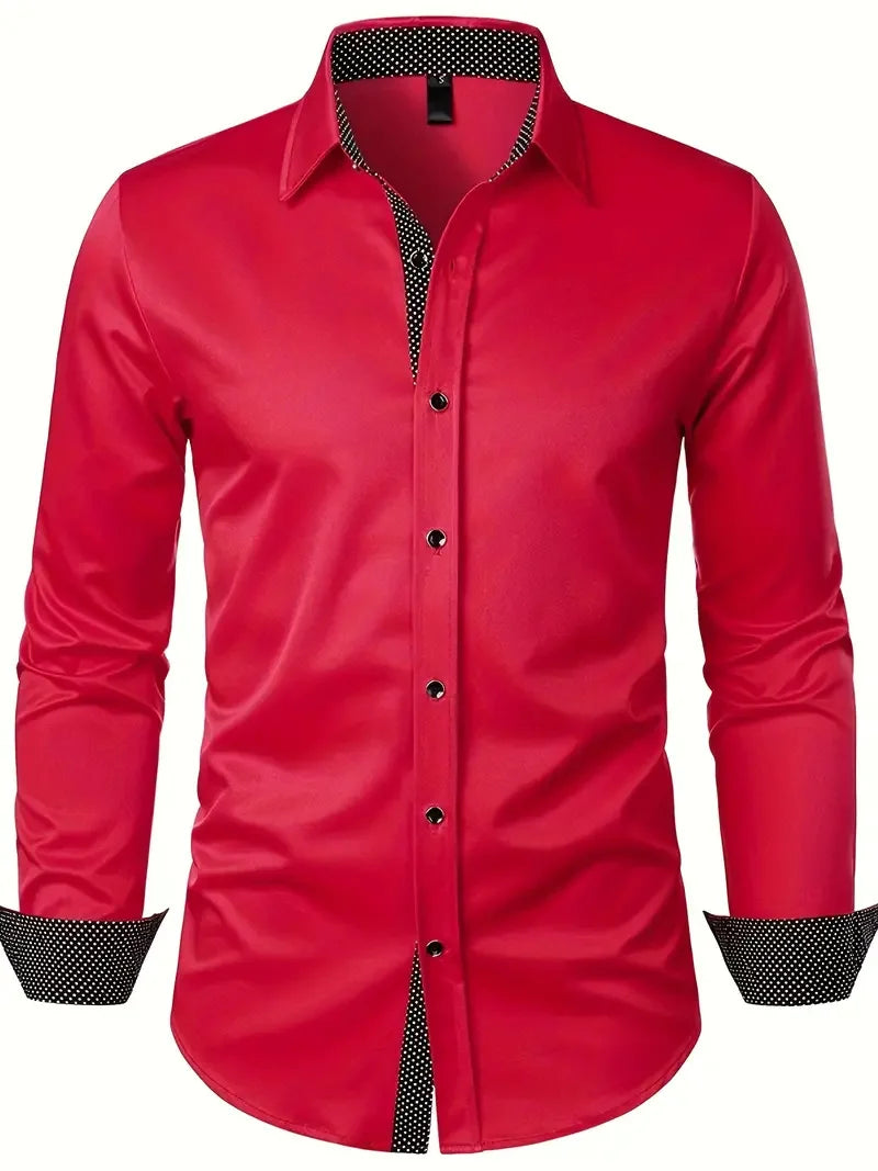 Men's Long Sleeve Button Formal Shirt 3D Printed Deep Gothic Style Summer Street Clothing Flap-Collar Shirt