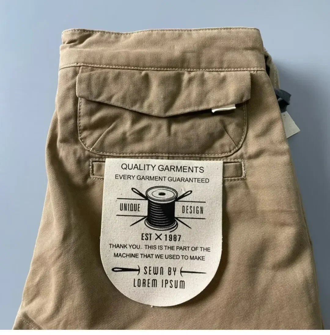 American Style Pure Cotton Heavy Duty Cargo Pants for Men Anti-Dirt Anti-Wear Loose Straight Leg Casual Pants Footwear