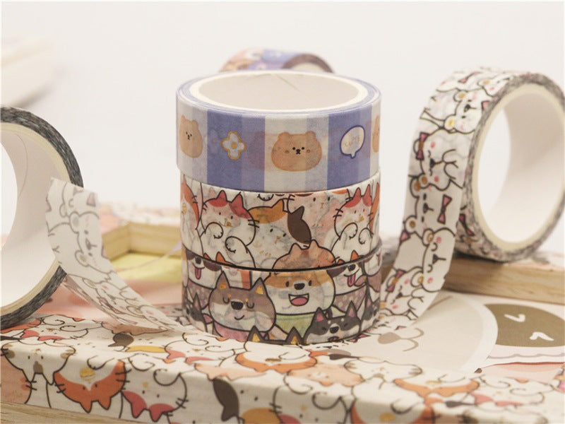 18 pcs/set Kawaii Animals Face Cartoon Washi Tape Set Masking Tapes Scrapbooking Diy Journal Stationery School Supplies Gift