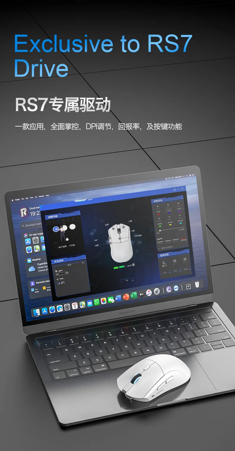 SMAILWOLF RS7 Tri-Mode Wireless Bluetooth Gaming Mouse - PAW3311 Chip Universal for Desktops & Laptops