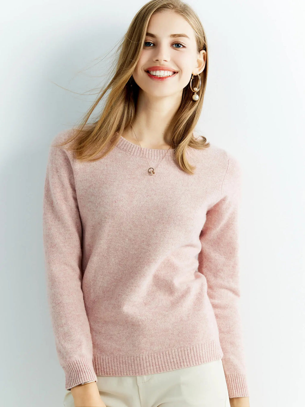 Knitwears Wool Sweaters 100% Merino Wool Knitted Cashmere Sweater Women Spring O-Neck Knit Pullovers Jumpers Clothing Top Female