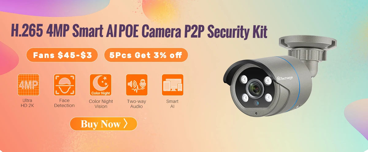 Techage HD 8MP POE IP Camera Outdoor Audio Dual Lens CCTV Video Smart AI Security Camera PTZ Security Surveillance System NVR