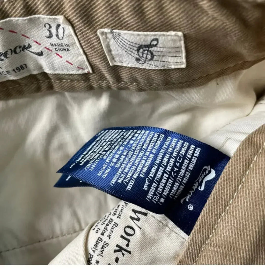 American Style Pure Cotton Heavy Duty Cargo Pants for Men Anti-Dirt Anti-Wear Loose Straight Leg Casual Pants Footwear