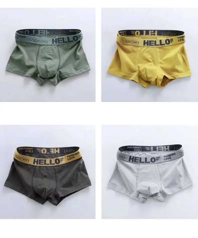 1-5PCS men's underwear mid-waist breathable and comfortable teenage boxer men's underwear