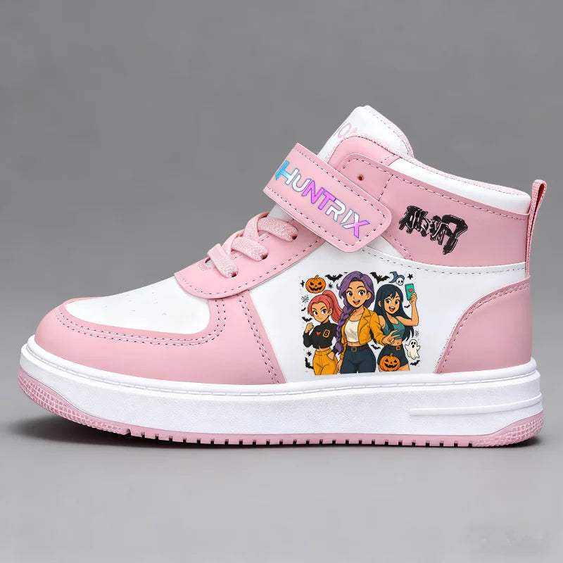 KPop Demon Hunters Kids Sneakers Girls Casual Shoes Children's Cute Cartoon Toddler Student Running Sports Shoes Size 26-37