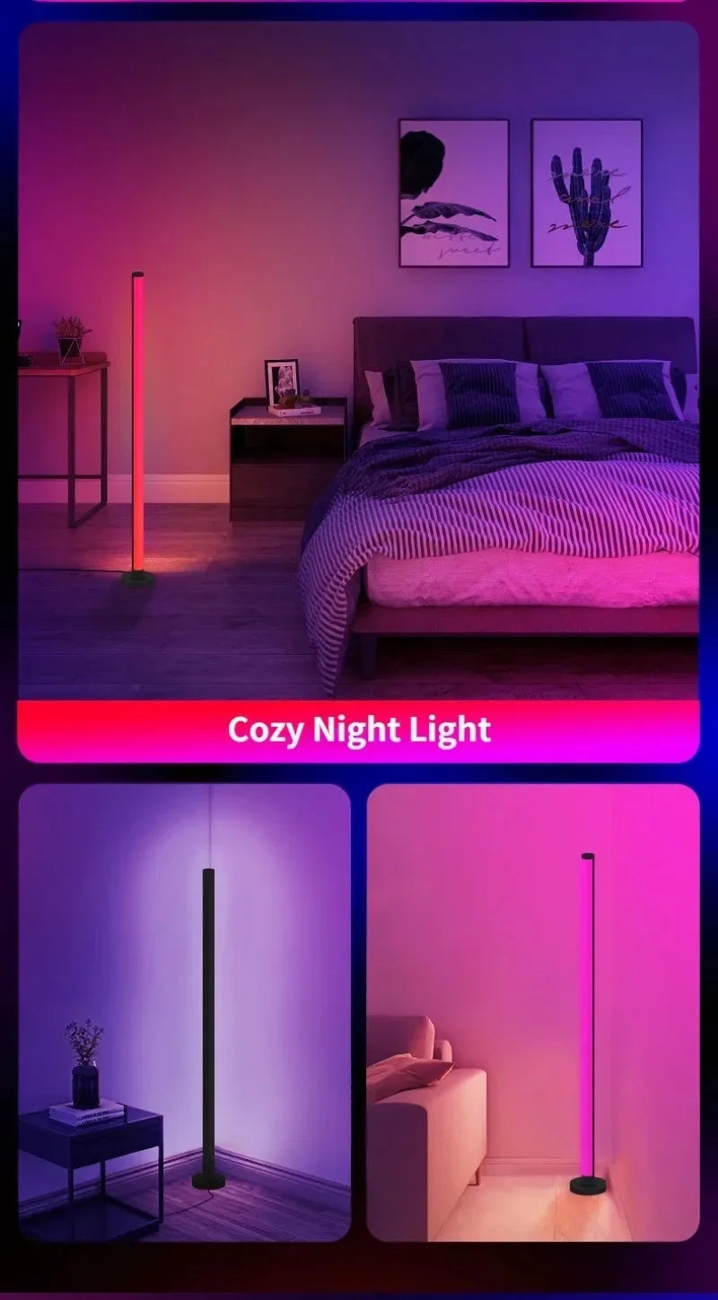 EISSLOLY 2PCS Intelligent RGB Floor Lamp APP Control Music Synchronized Corner Lighting Room decoration Standing Lights