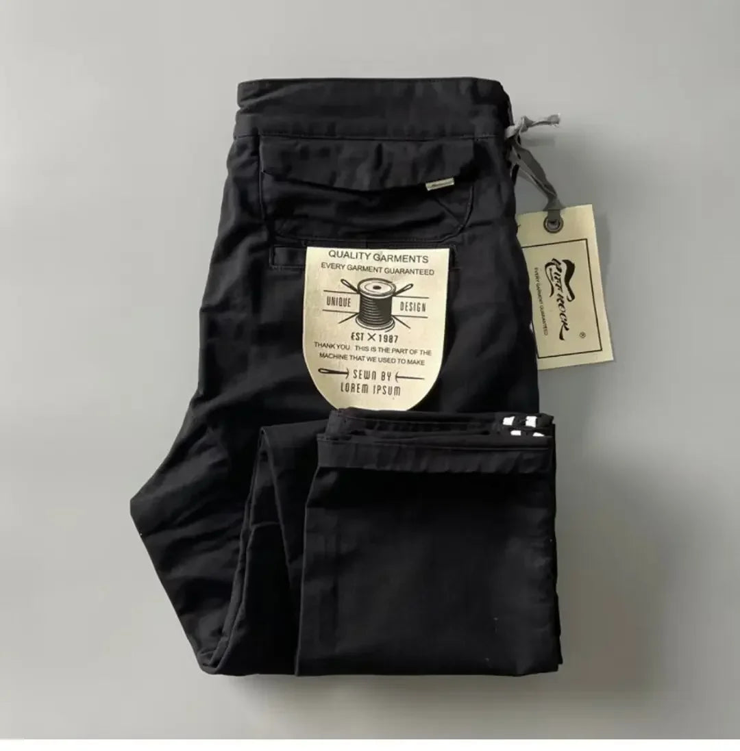 American Style Pure Cotton Heavy Duty Cargo Pants for Men Anti-Dirt Anti-Wear Loose Straight Leg Casual Pants Footwear