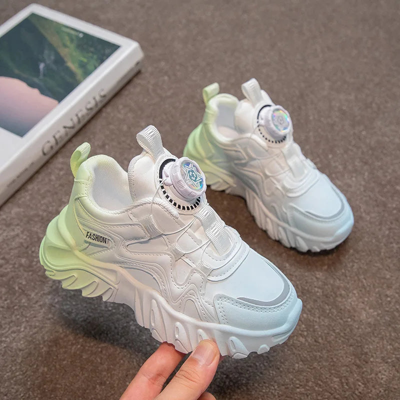 Autumn Leather Fashionable Sports and Leisure Shoes for Students, Anti Slip and Breathable Children's Shoes,Dad Shoes kids shoes