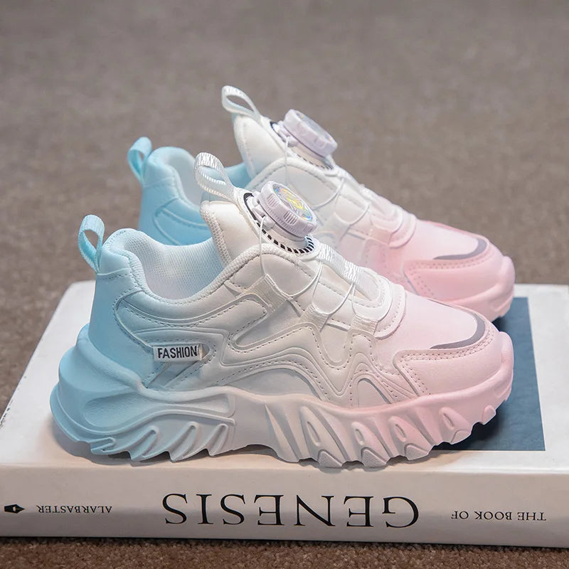 Autumn Leather Fashionable Sports and Leisure Shoes for Students, Anti Slip and Breathable Children's Shoes,Dad Shoes kids shoes