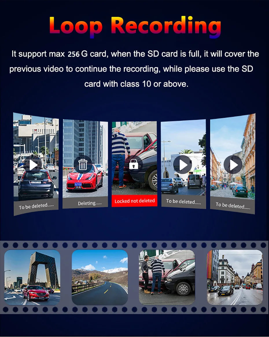 dashcam for car Black box Driving Video Recorders 4K WiFi Mini Front Camera Dash Cam 24H Parking Monitor Car Recording camera