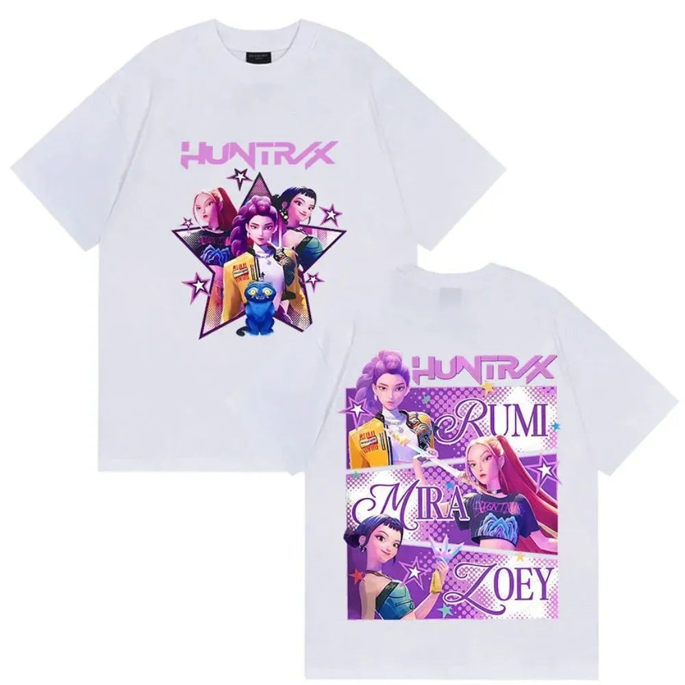 K-pop Demon Hunters Rumi Mira Zpey 2025 Film Graphic T-Shirt Men Women Harajuku High Quality Fashion Casual Sweatshirt Unisex