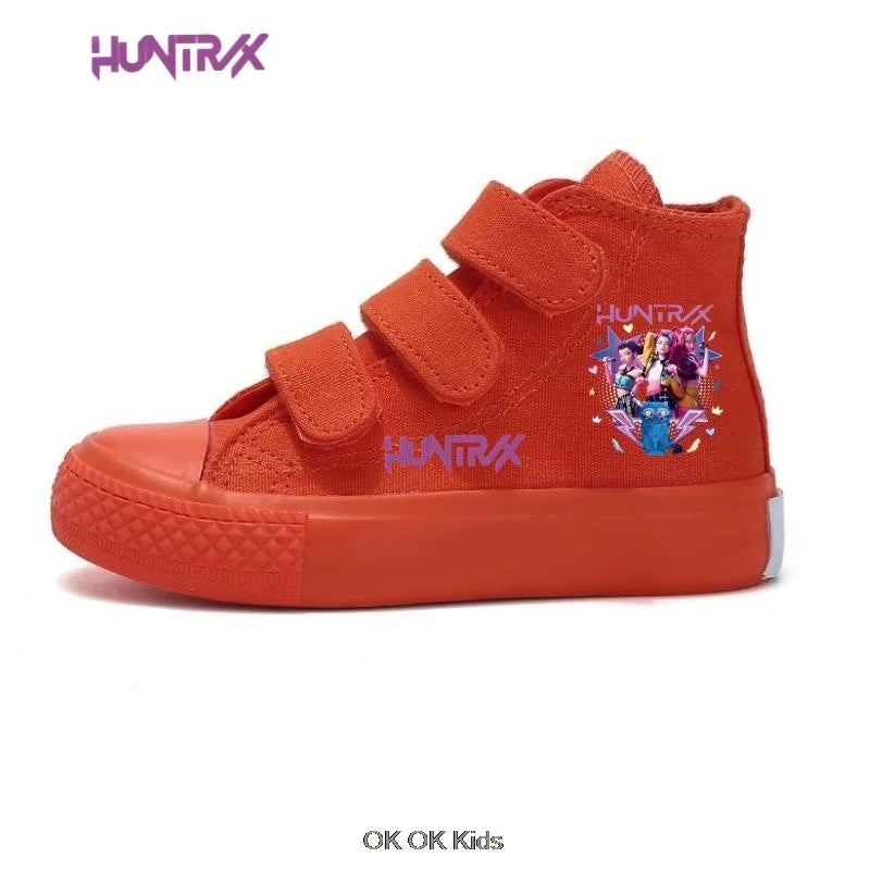 Hot KPop Demon Hunters Rumi Children's Canvas Shoes High-Top For Girl Kids Sneakers Breathable Sports Shoes Student Tennis Shoes