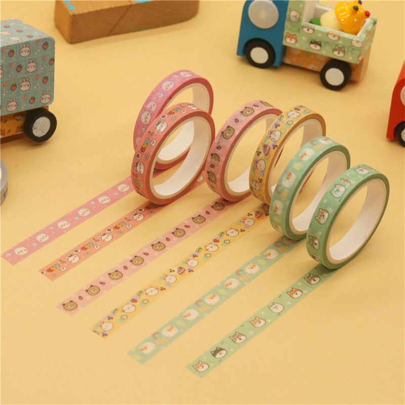 18 pcs/set Kawaii Animals Face Cartoon Washi Tape Set Masking Tapes Scrapbooking Diy Journal Stationery School Supplies Gift