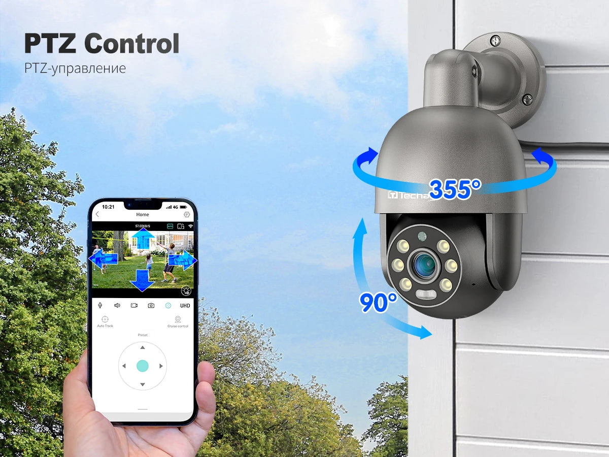 Techage UHD 4K 5MP 8MP IP Camera Red-Blue Light Alert Human Detection Night Vision PoE Security CCTV camera Protection Video