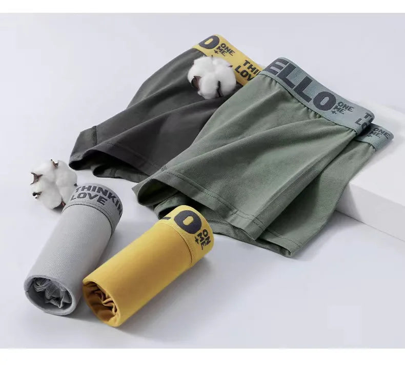 1-5PCS men's underwear mid-waist breathable and comfortable teenage boxer men's underwear