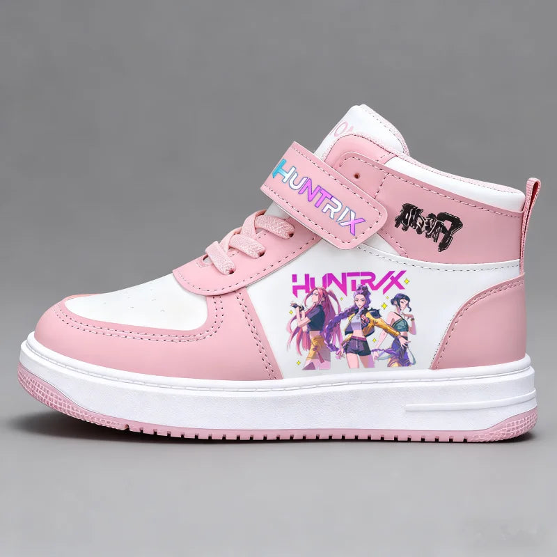 KPop Demon Hunters Kids Sneakers Girls Casual Shoes Children's Cute Cartoon Toddler Student Running Sports Shoes Size 26-37