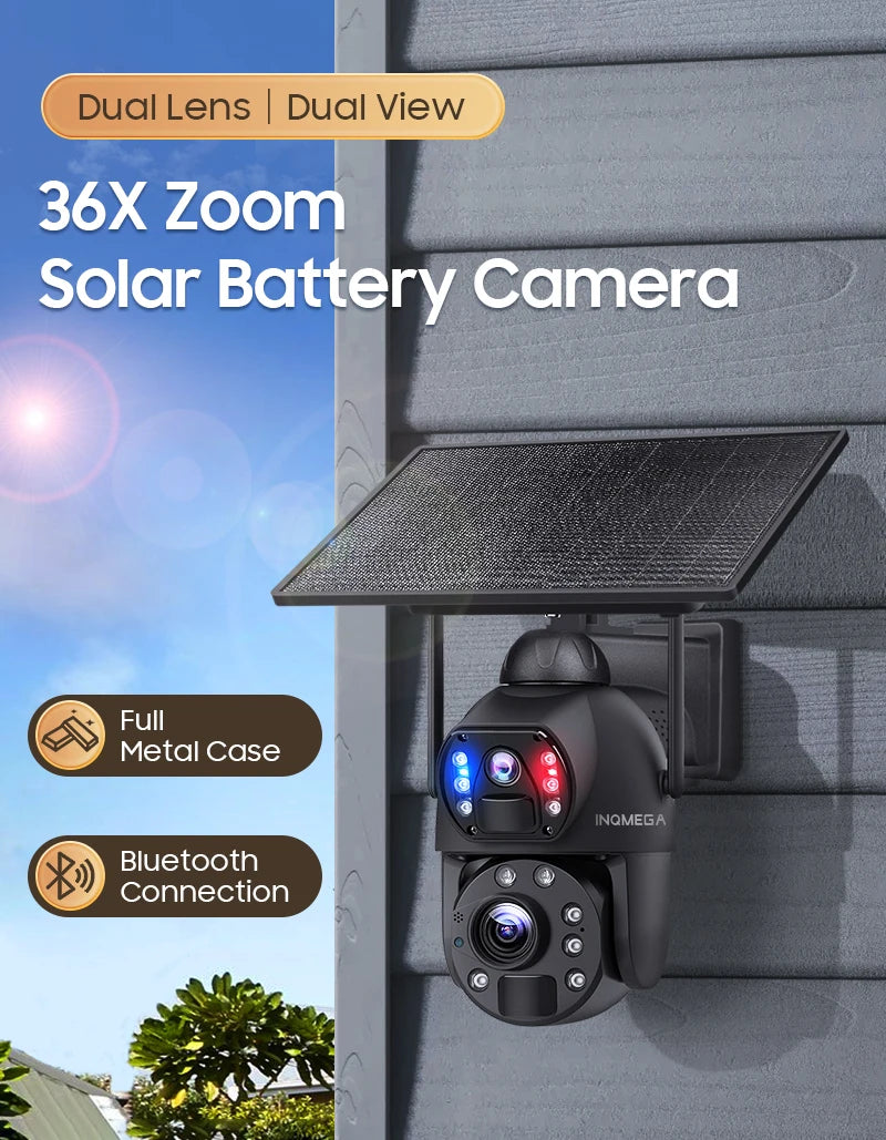 INQMEGA 5MP Tuya Outdoor PTZ Camera Ai Human Detect 1080P Security CCTV Camera Add Google home And Alexa Wifi IP Camera for Yard