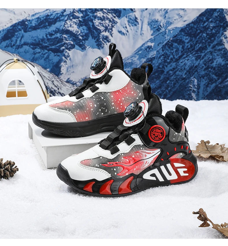 New Kids Sneakers Winter Warm Cotton Shoes for Children Casual Sports Shoes Boys Girls Anti-slippery Waterproof Tennis Trainers