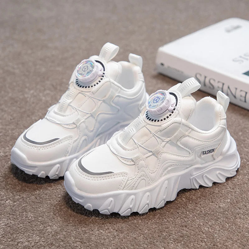 Autumn Leather Fashionable Sports and Leisure Shoes for Students, Anti Slip and Breathable Children's Shoes,Dad Shoes kids shoes