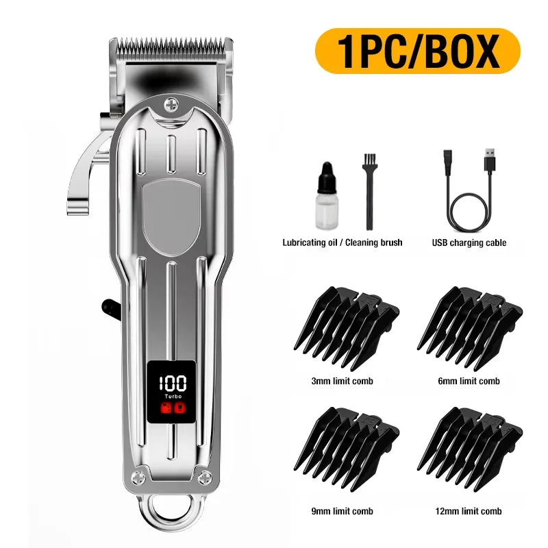 All metal men's hair clipper, electric push clipper, household electric hair clipper, hair salon, high-power pet clipper