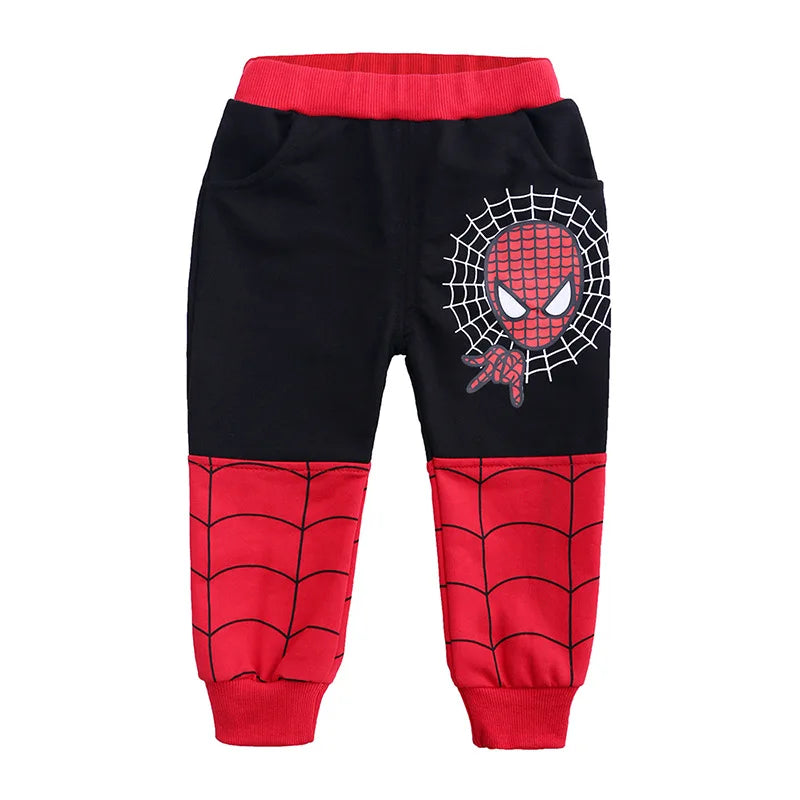 3pcs Cartoon Print Spiderman Cosplay Costume Autumn Kids Boys Sleeveless Hooded Vest +T Shirt+Pant Tracksuit Children Outfits