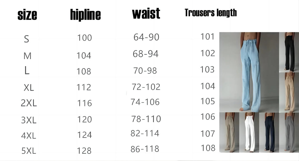 2025 New Men Cotton and Linen Casual Pants Simple and Comfortable Straight Leg Pants Waist Drawstring Plus Size Looser S-4XL