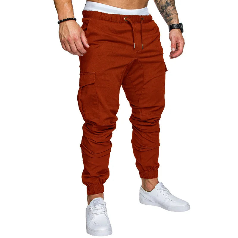 2025 new men's workwear pants, European and American men's loose straight casual pants, men's workwear pocket pants S-XXXL