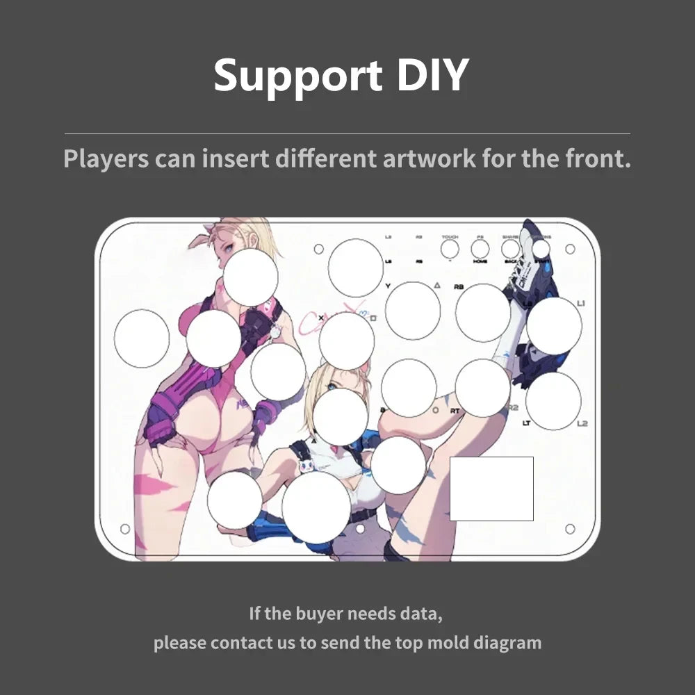 RGB Arcade Hitbox Keyboard Arcade Fightstick Controller For PS4/PS5/Switch Arcade Hitbox For XBox/Switch/Steam Arcade Fighting