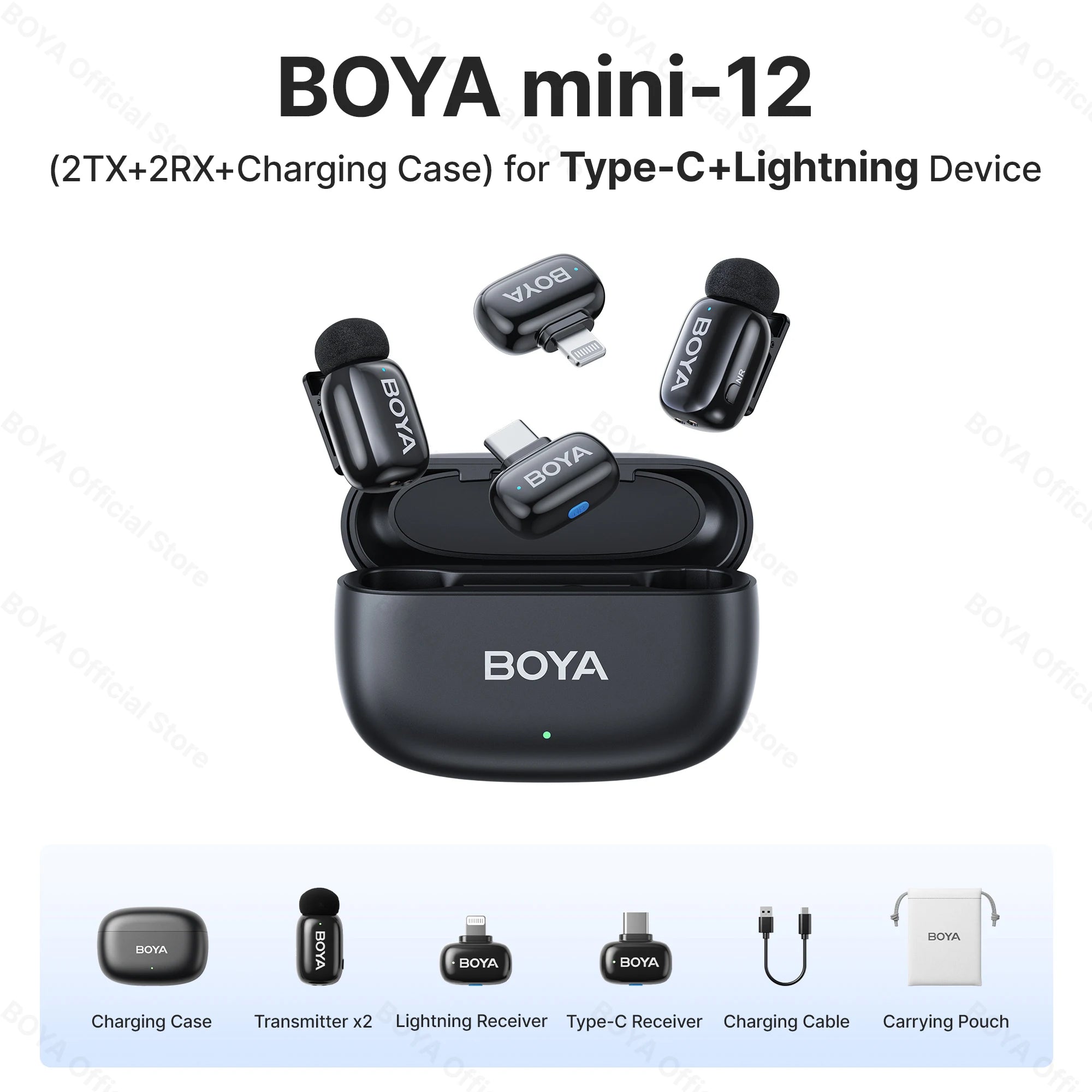 BOYA BOYA Mini Wireless Lavalier Lapel Microphone for iPhone iPad Android Type-C Phone Live Broadcast Audio Video Recording Vlog