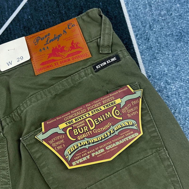 Heavy cotton straight leg casual pants men's American vintage to do old washed cargo pants