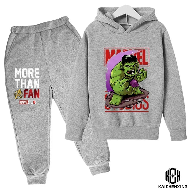 Hulk Hoodies Kids Tracksuits Boy Girl Spring autumn winter Sweatshirt Clothes Set Marvel- Super heros Hooded Pants Suit Children
