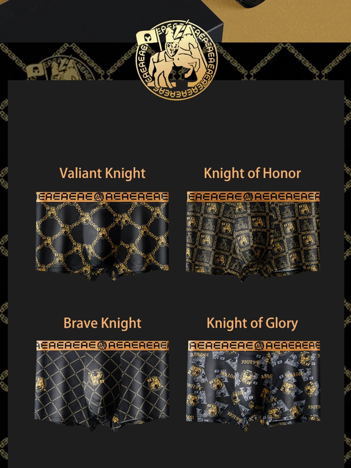 10pcs package Random trendy pattern men's underwear - Comfortable, stretch boxer panties, suitable for casual sports - Soft