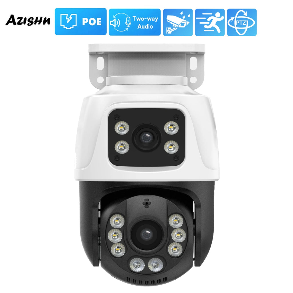 XMEYE 6MP POE PTZ Dual Lens IP CCTV Camera Video Surveillance Security Outdoor Two Way Audio Street ONVIF Full Color Auto Track