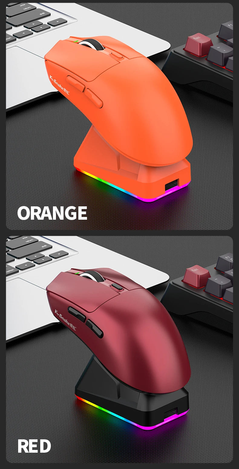 X11 PAW3311 Tri-Mode Bluetooth Mouse 12000 DPI Wireless Mouse Gaming Mouse RGB Touch Magnetic Charging Base BT/2.4G/Wired Mice