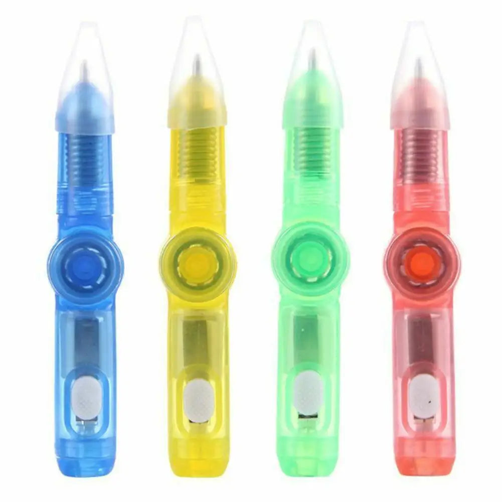 LED Pen Ball Pen Fidget Spinner Hand Top Glow In Dark Light EDC Stress Relief Toys Kids Toy Gift Office School Supplie