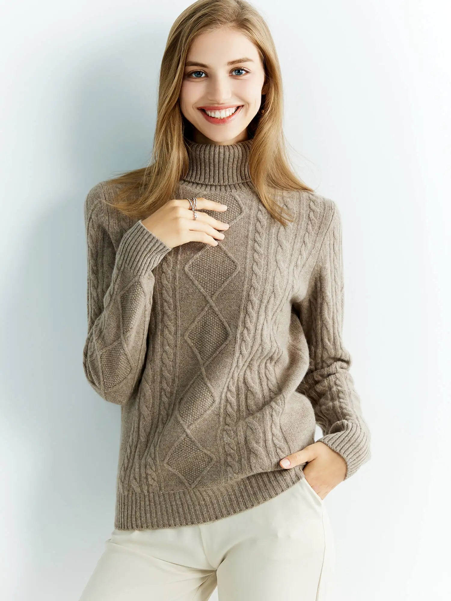 Cashmere Sweater Women Knitted Sweaters 100% Merino Wool Turtleneck Long-Sleeve Knit Pullover 2022 Winter Autumn Jumper Clothing
