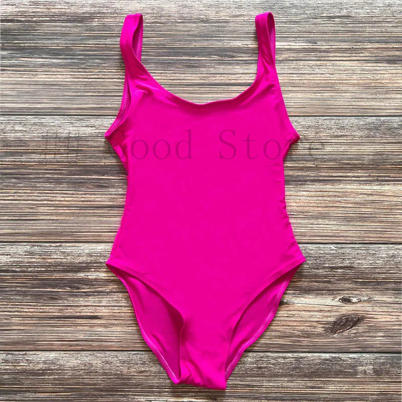 Sexy Padded One Piece Swimsuit Women Swimwear Solid Bathing Suit monokini Swimming Suit Summer Beachwear maillot de bain femme