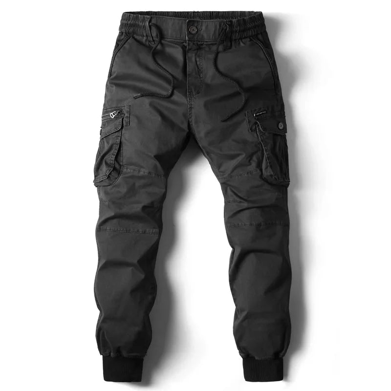 2025 Fashion Spring Mens Tactical Cargo Pants Men Joggers Army Military Casual Cotton Pants Hip Hop Ribbon Male army Trousers 38