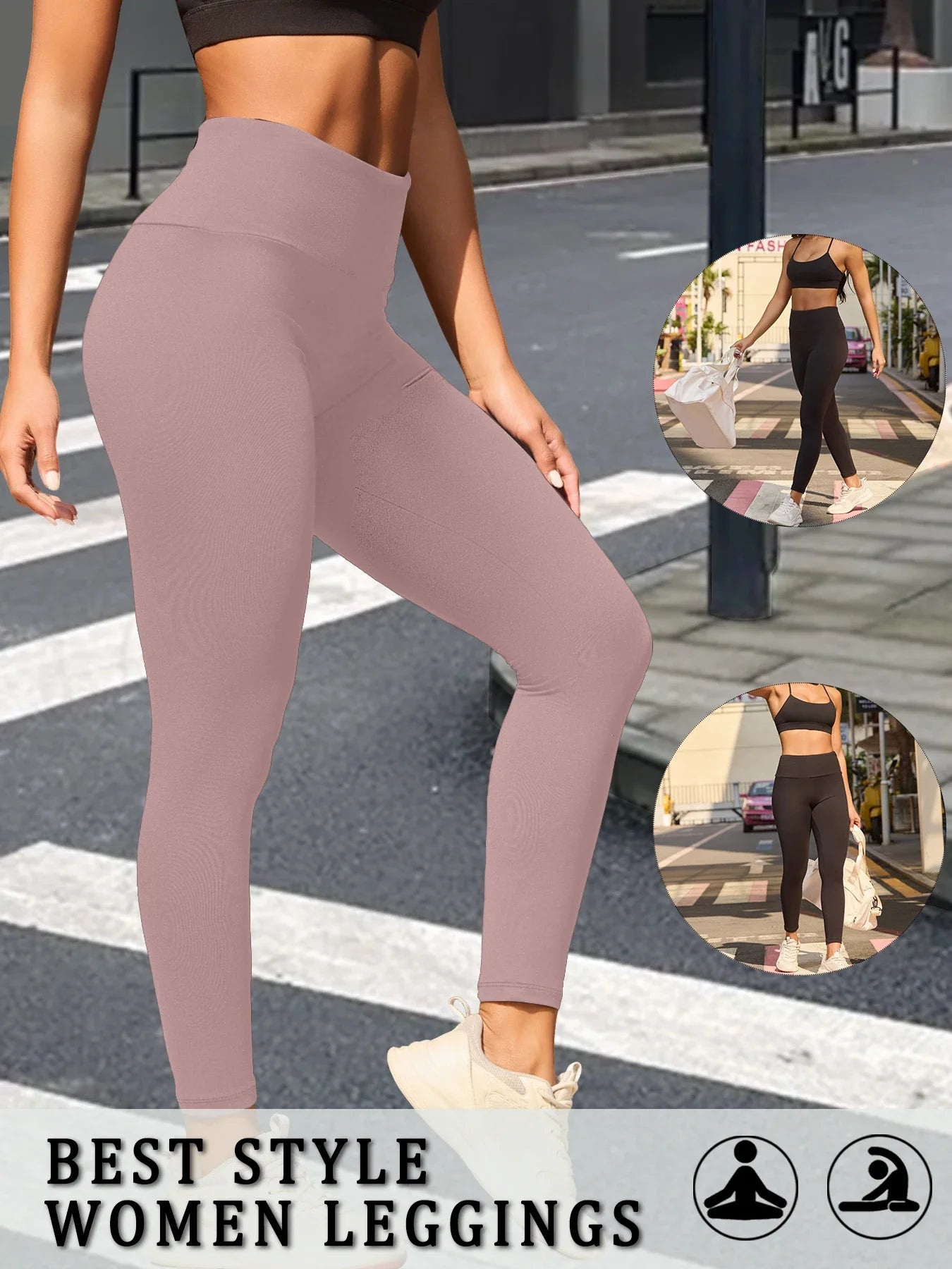 Women's Super Soft Leggings High Waisted Tummy Control No See Through Workout Yoga Running Athletic Push Up Gym Fitness Leggings