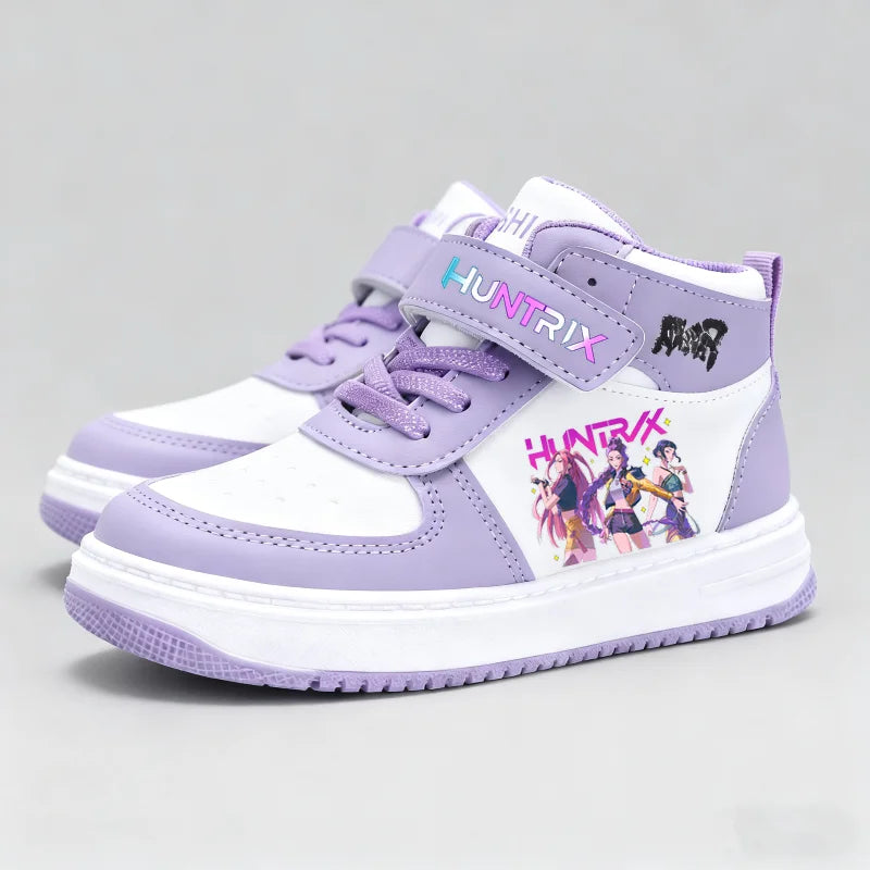 KPop Demon Hunters Kids Sneakers Girls Casual Shoes Children's Cute Cartoon Toddler Student Running Sports Shoes Size 26-37