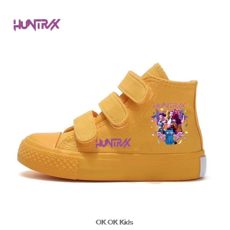 Hot KPop Demon Hunters Rumi Children's Canvas Shoes High-Top For Girl Kids Sneakers Breathable Sports Shoes Student Tennis Shoes